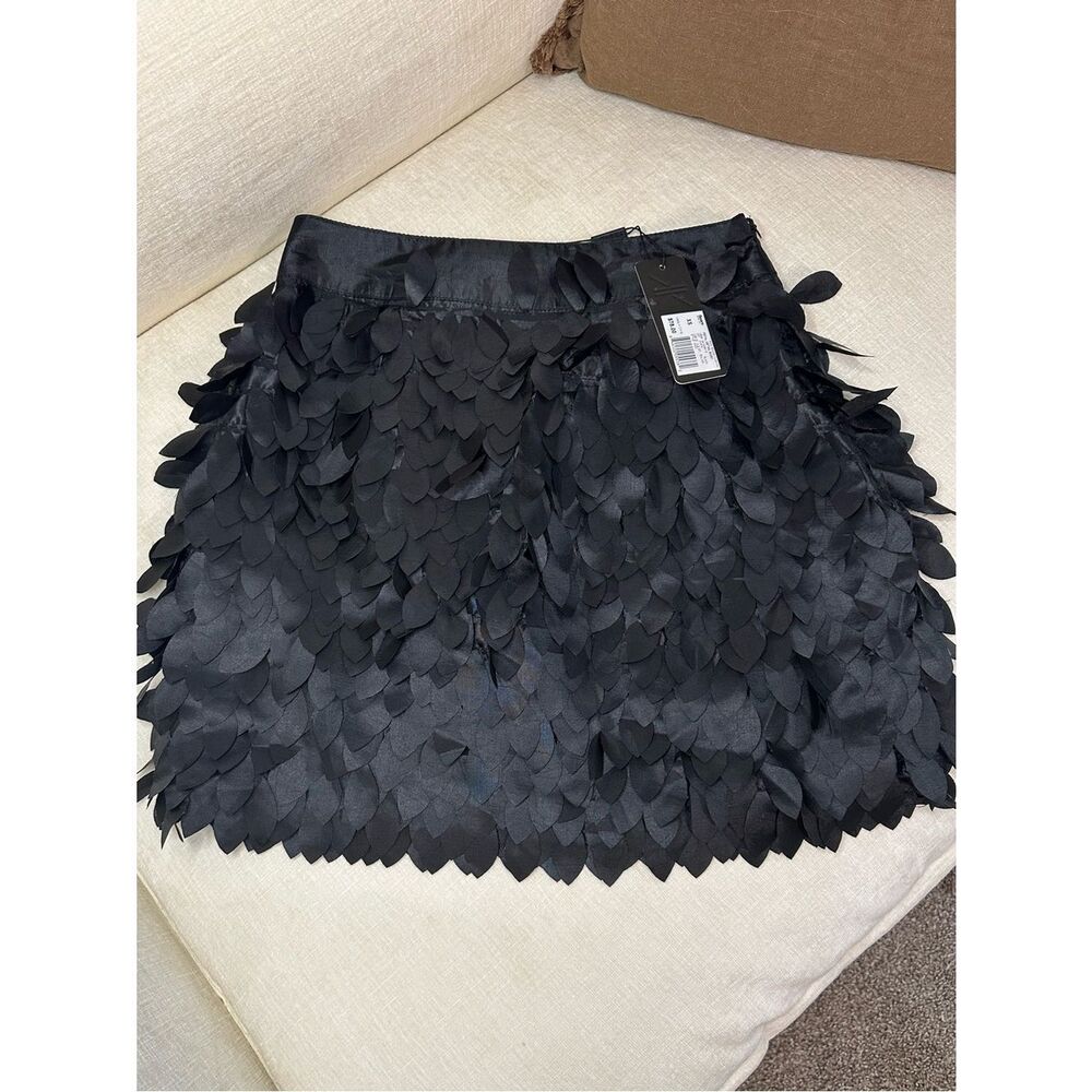 Kardashian Kollection Black Petal Overlay Mini Skirt